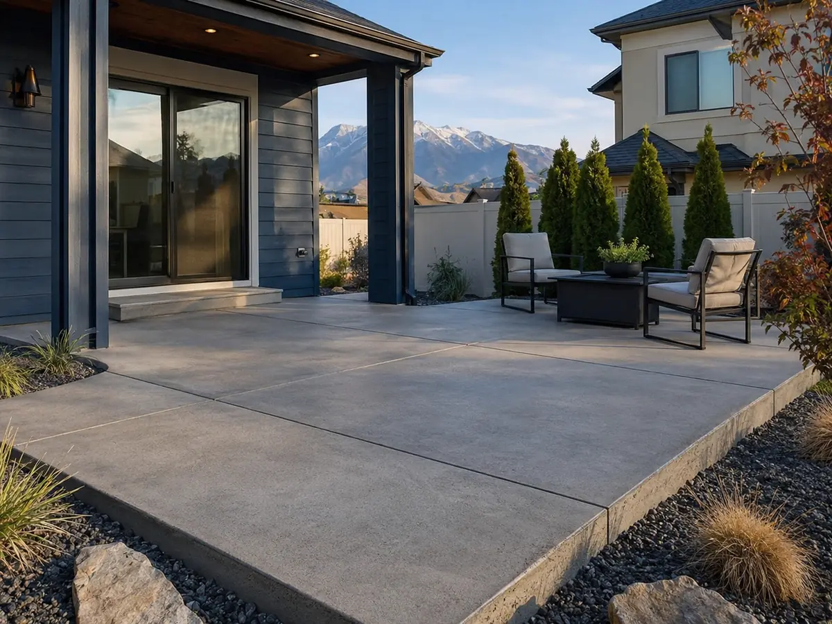 Demonstration placeholder for a concrete patio